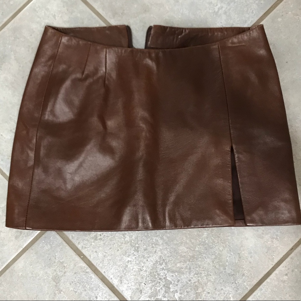 REAL Leather mini skirt